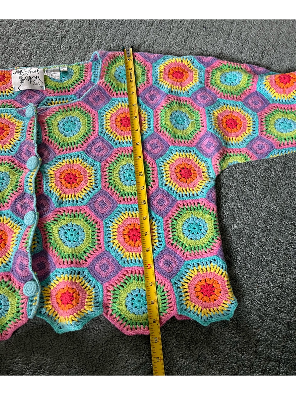 Price firm- Michael Simon L XL Open Crochet Sweater Cardigan
, - Picture 7 of 7